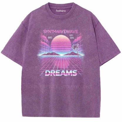 Soulisfree Retro Wave Sunset Washed Tee