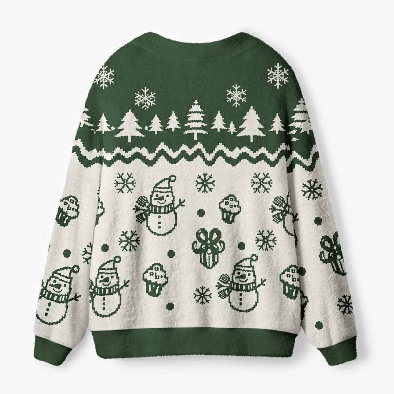 Soulisfree Snow Days, Slow Days Christmas Fuzzy Cardigan Sweater