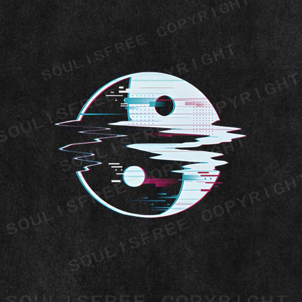 Soulisfree Glitch Yin Yang symbol Washed Tee