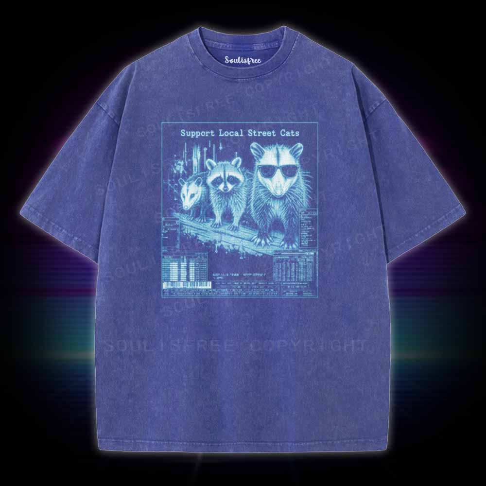 Soulisfree Support Local Street Cats Washed Tee