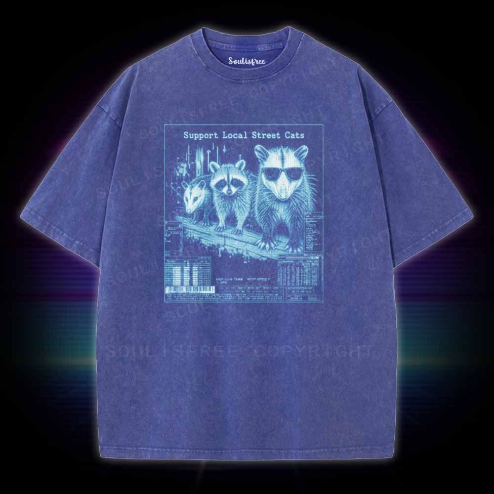 Soulisfree Support Local Street Cats Washed Tee