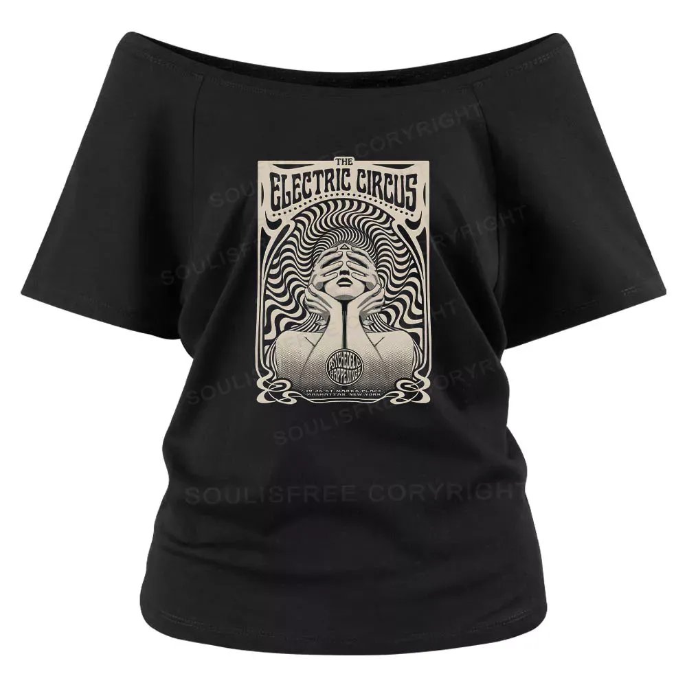 Designed Spiritual Exploration Off Shoulder Top