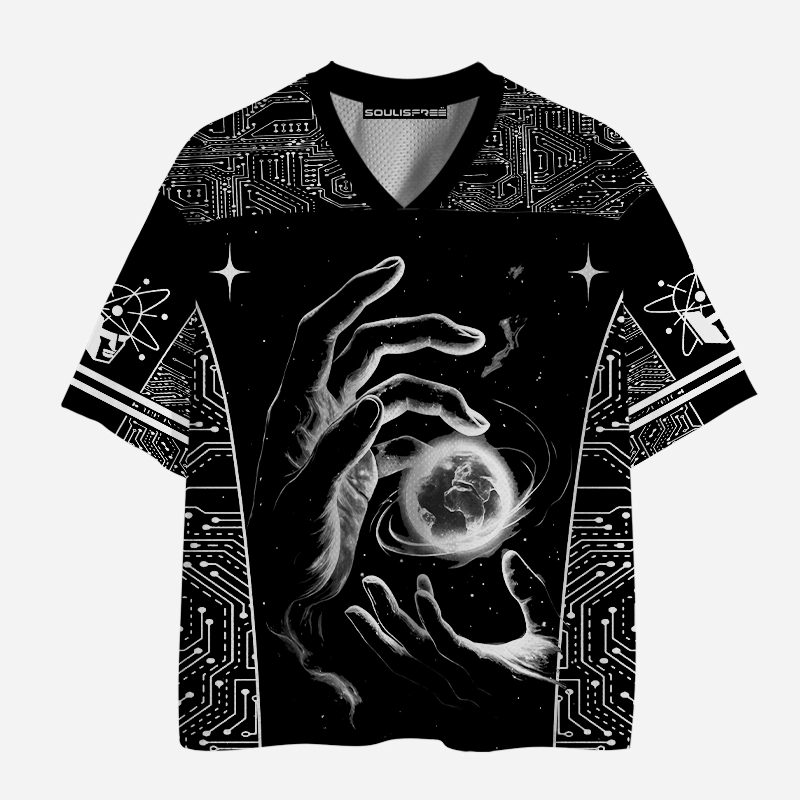 Soulisfree Cosmic Hands Holding Earth Mesh Jersey