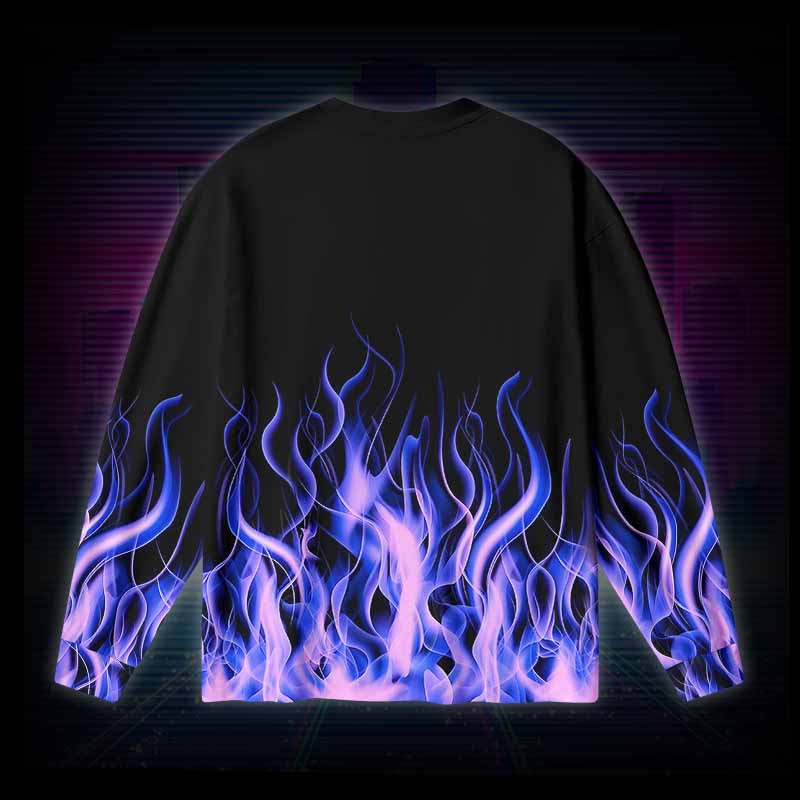 Soulisfree Violet Blaze  – Luminous Fire Long Sleeve Cotton Tee
