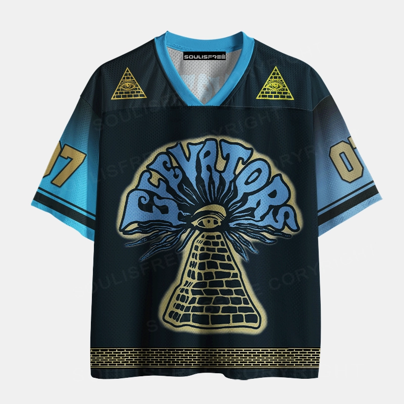 Soulisfree All-Seeing Eye Pyramid Mesh Jersey