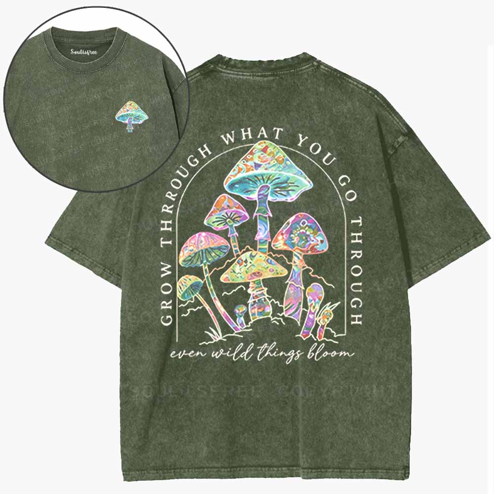 Soulisfree  Grow Through What You Go Through Washed Tee