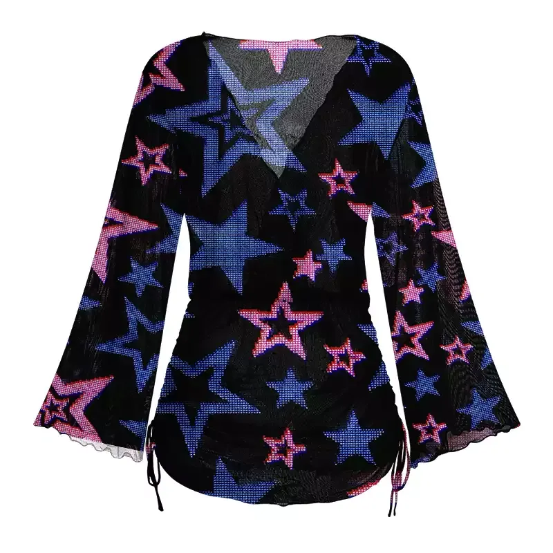 Soulisfree Glow-In-The-Dark Stars Sheer Mesh Cover Up