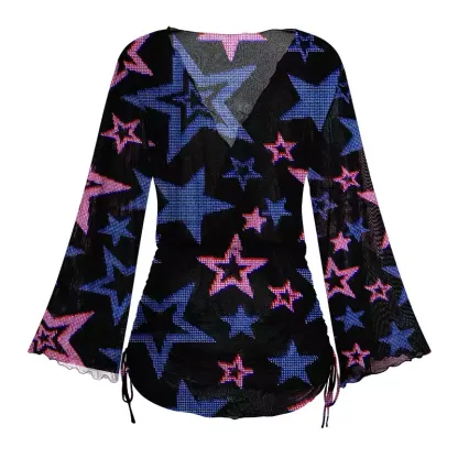 Soulisfree Glow-In-The-Dark Stars Sheer Mesh Cover Up