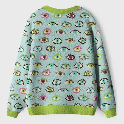 Rainbow Eyes Parade Ugly Cardigan Sweaters 