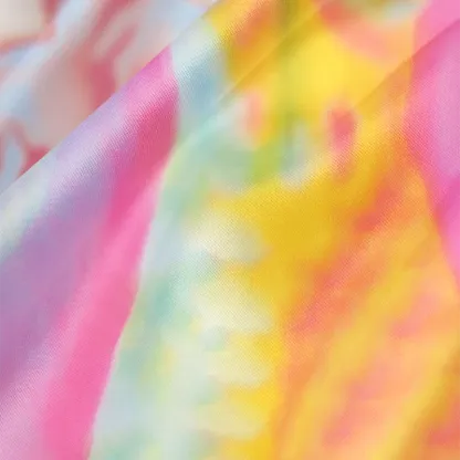 Soulisfree Dreamy Iridescent Tie Dye Cowl Neck Satin Mini Dress