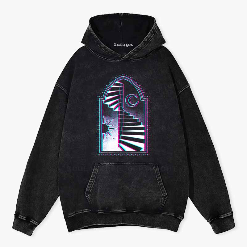 Soulisfree  Sun Moon Steps Of Free Soul  Washed Hoodie