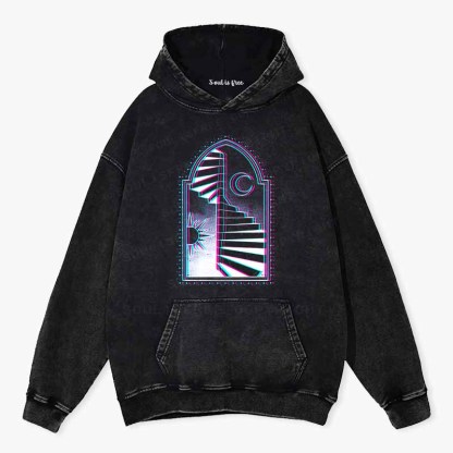Soulisfree  Sun Moon Steps Of Free Soul  Washed Hoodie