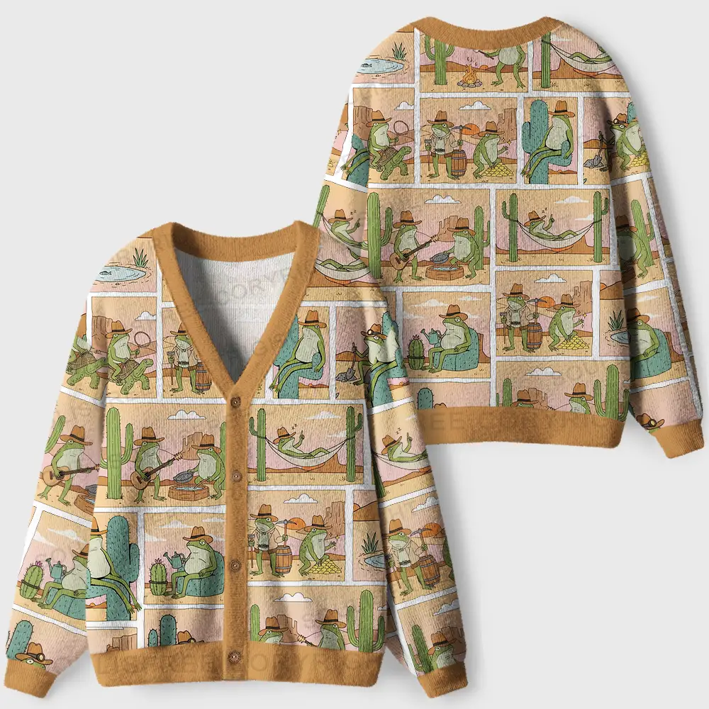 Funky Frog Tales Ugly Cardigan Sweaters