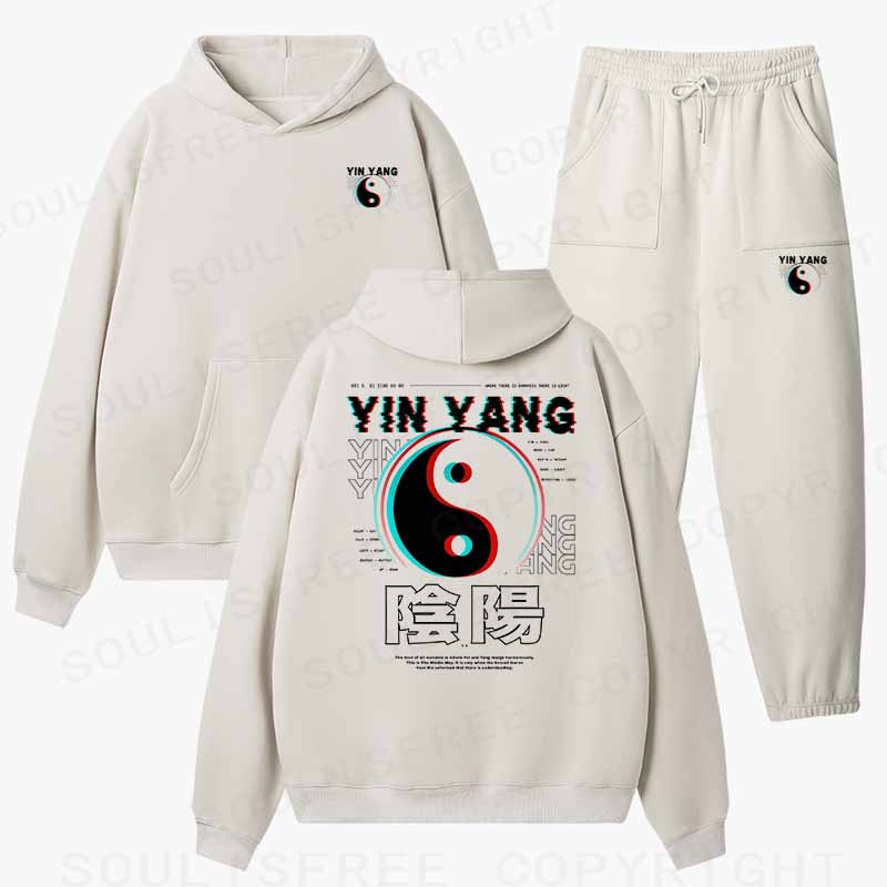 Soulisfree  YIN YANG Cotton Fleece Hoodie Set
