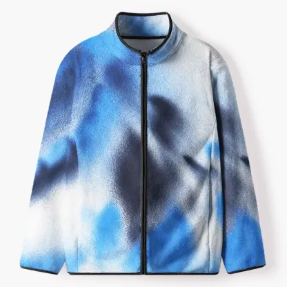 Soulisfree  Blue Haze Flannel Zip-Up Jacket