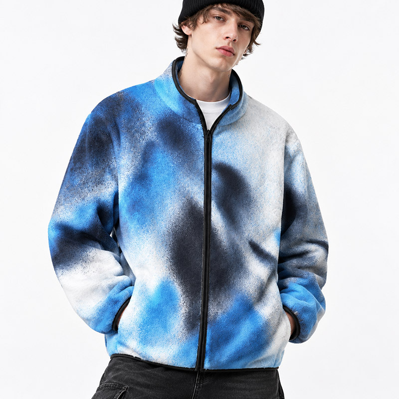 Soulisfree  Blue Haze Flannel Zip-Up Jacket