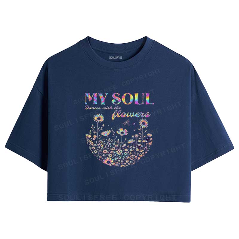 Soulisfree My Soul Dances With The Flowers Crop Tee