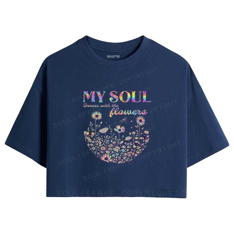 Soulisfree My Soul Dances With The Flowers Crop Tee