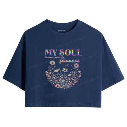 Soulisfree My Soul Dances With The Flowers Crop Tee