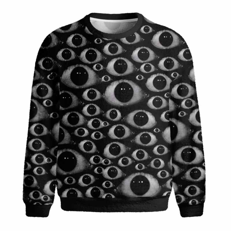 Soulisfree HUMAN OBSERVATION SYSTEM Fuzzy Crewneck Sweater