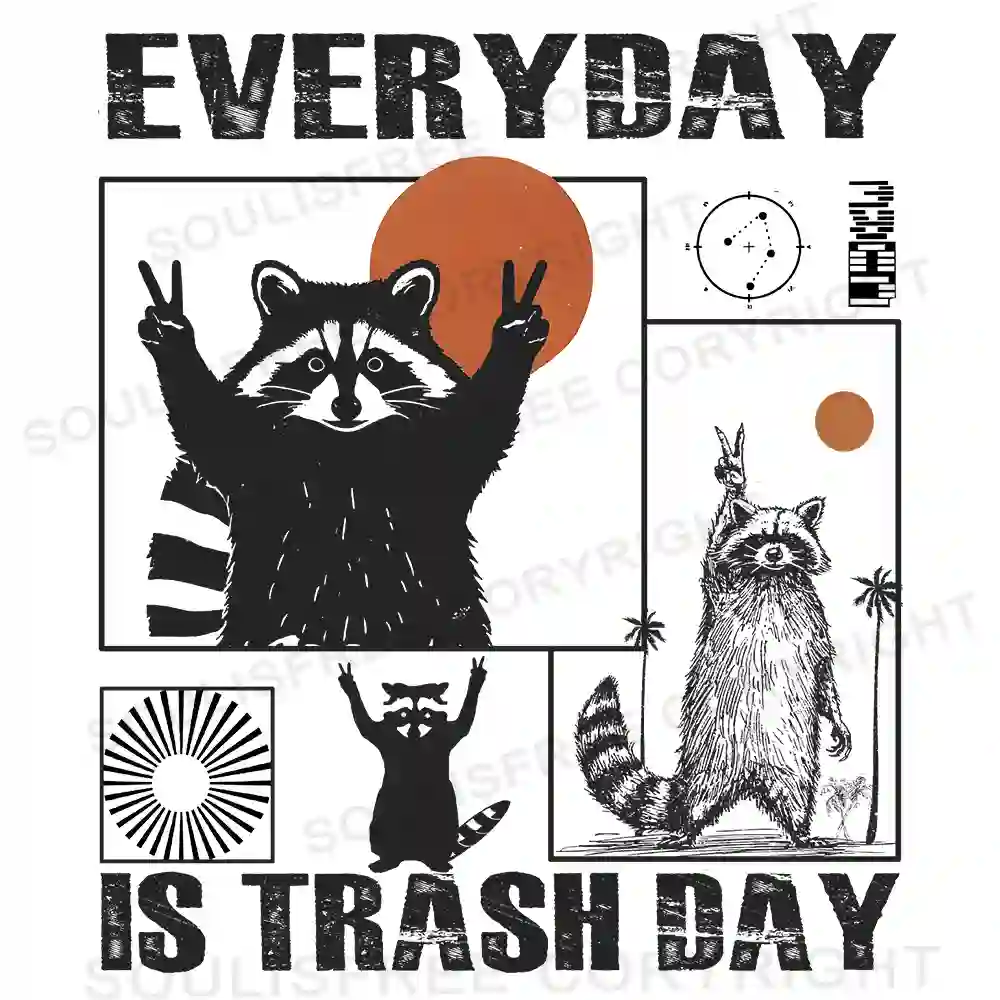 Everyday Is Trash Day Asymmetrical Top With Side Drawstring