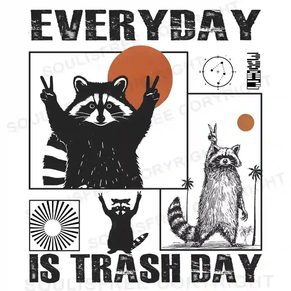 Everyday Is Trash Day Asymmetrical Top With Side Drawstring