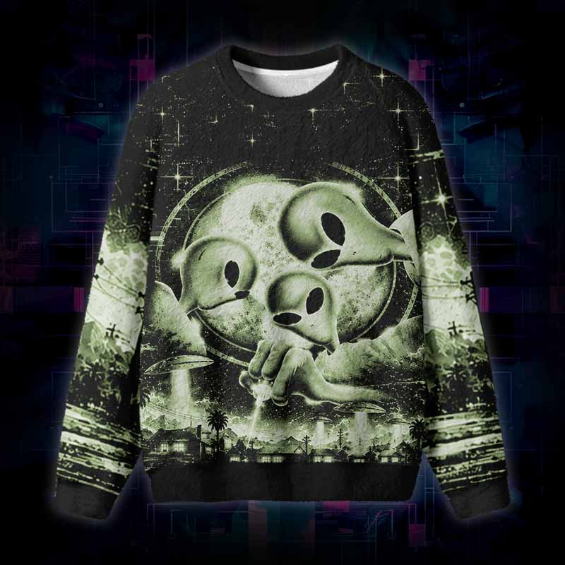 Soulisfree We Don’t Belong Here Fuzzy Crewneck Sweater