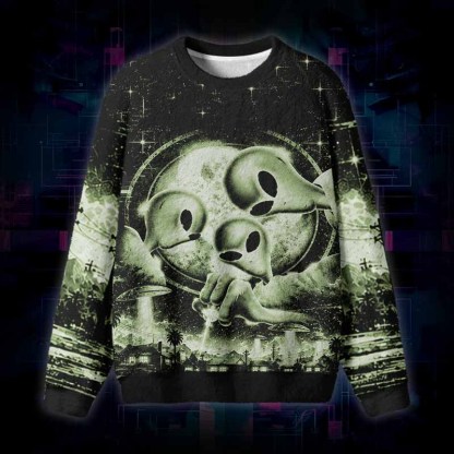 Soulisfree We Don’t Belong Here Fuzzy Crewneck Sweater