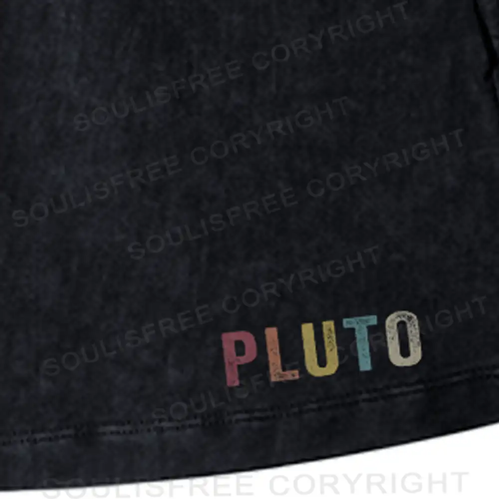 Never Forget Pluto Washed A-line Mini Skirt