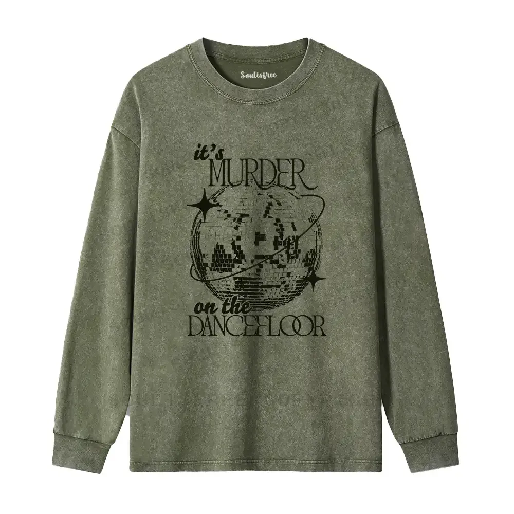 Flashing Light Ball Washed Long Sleeve Shirt