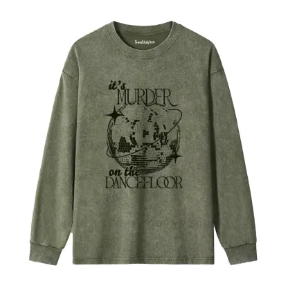 Flashing Light Ball Washed Long Sleeve Shirt