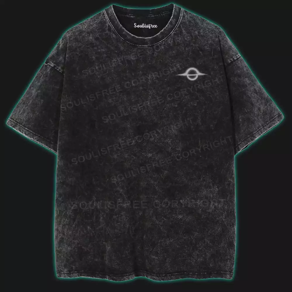 Black Hole Decay Washed Space T-shirt