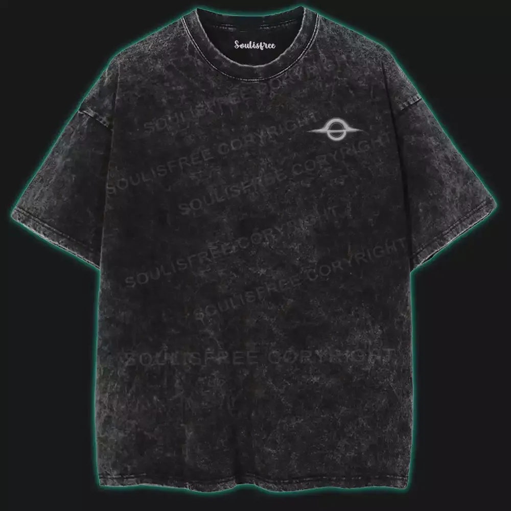 Black Hole Decay Washed Space T-shirt