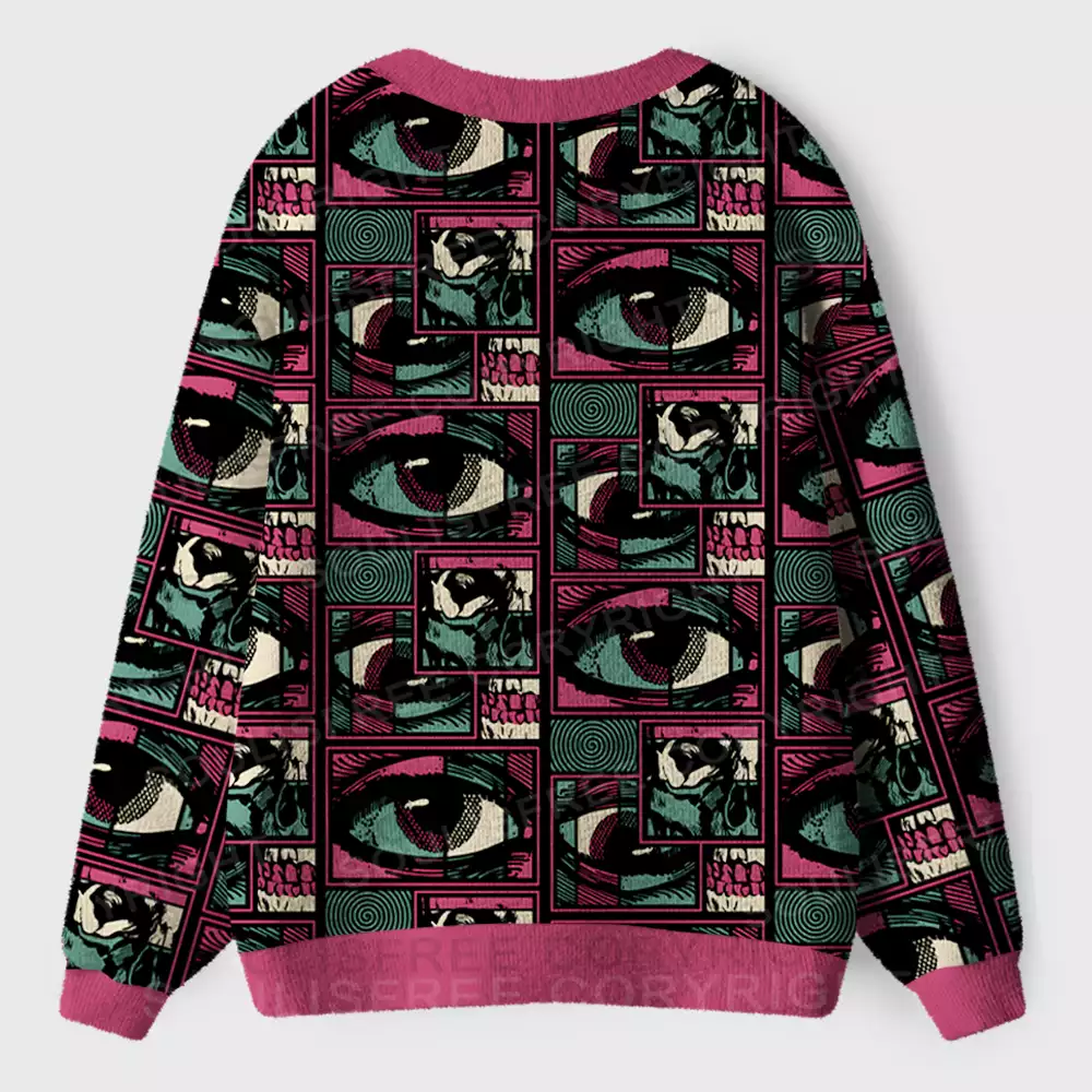 Facial Fragments Ugly Cardigan Sweaters