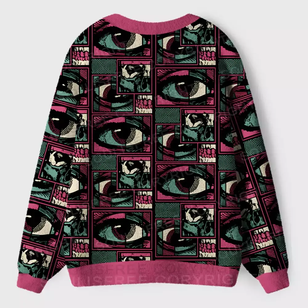 Facial Fragments Ugly Cardigan Sweaters