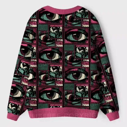 Facial Fragments Ugly Cardigan Sweaters