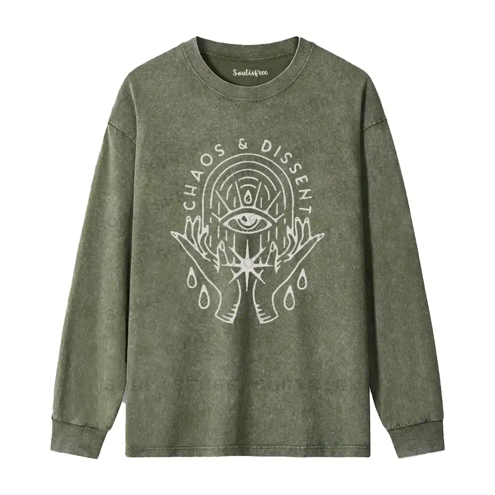 Eye of Rebellion Washed Long Sleeve Shirt