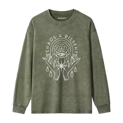 Eye of Rebellion Washed Long Sleeve Shirt