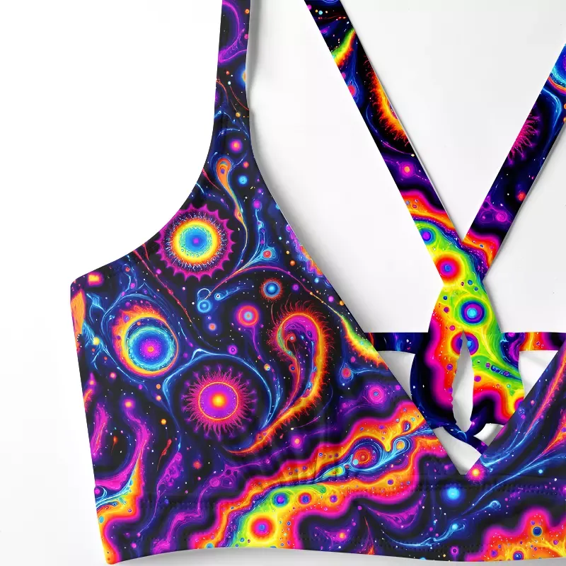 Soulisfree Psychedelic Nebula Vibrant  Glitch Cross Bikini