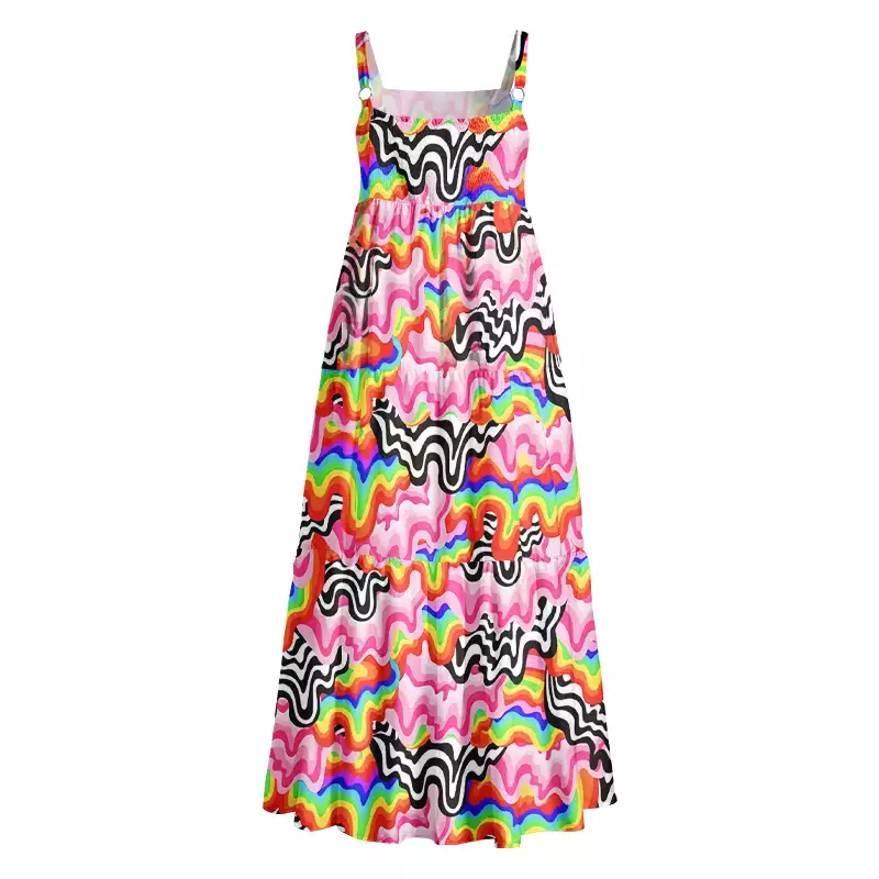 Soulisfree Psychedelic Wave Boho Maxi Dress