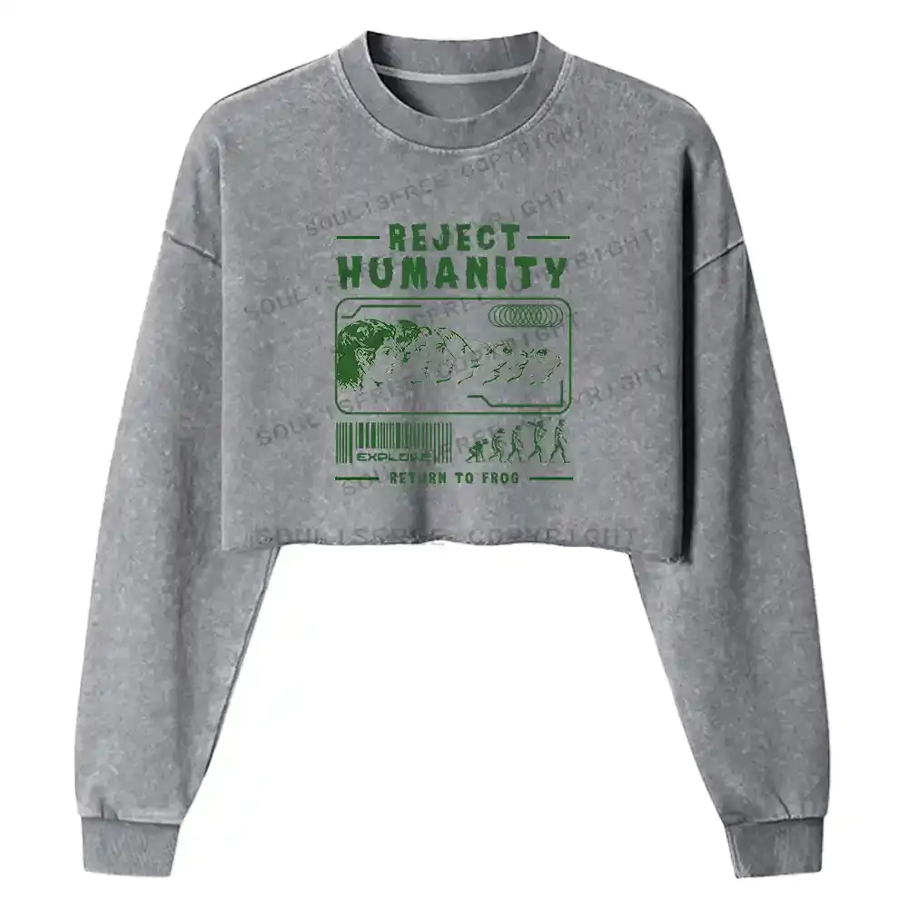 Return To Frog Washed Cropped Sweatshirt