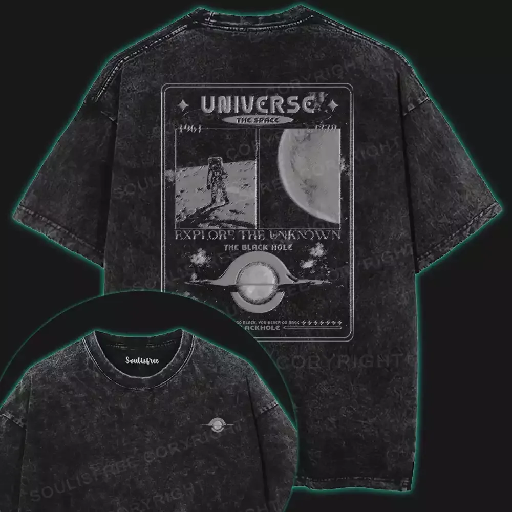 Explore the unknown Washed Space T-shirt