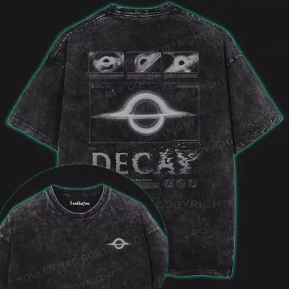 Black Hole Decay Washed Space T-shirt