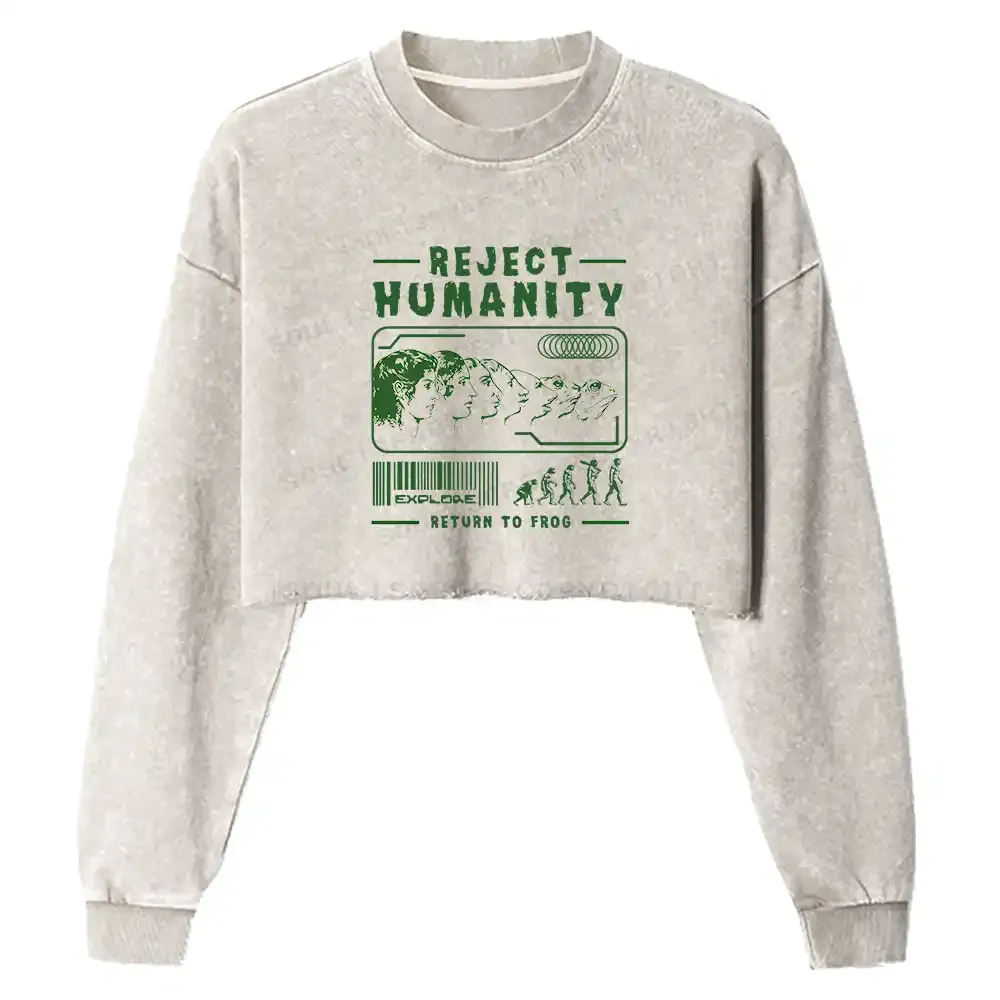 Return To Frog Washed Cropped Sweatshirt