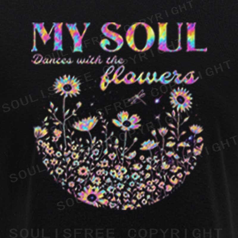 Soulisfree My Soul Dances With The Flowers Raglan Crop Tee