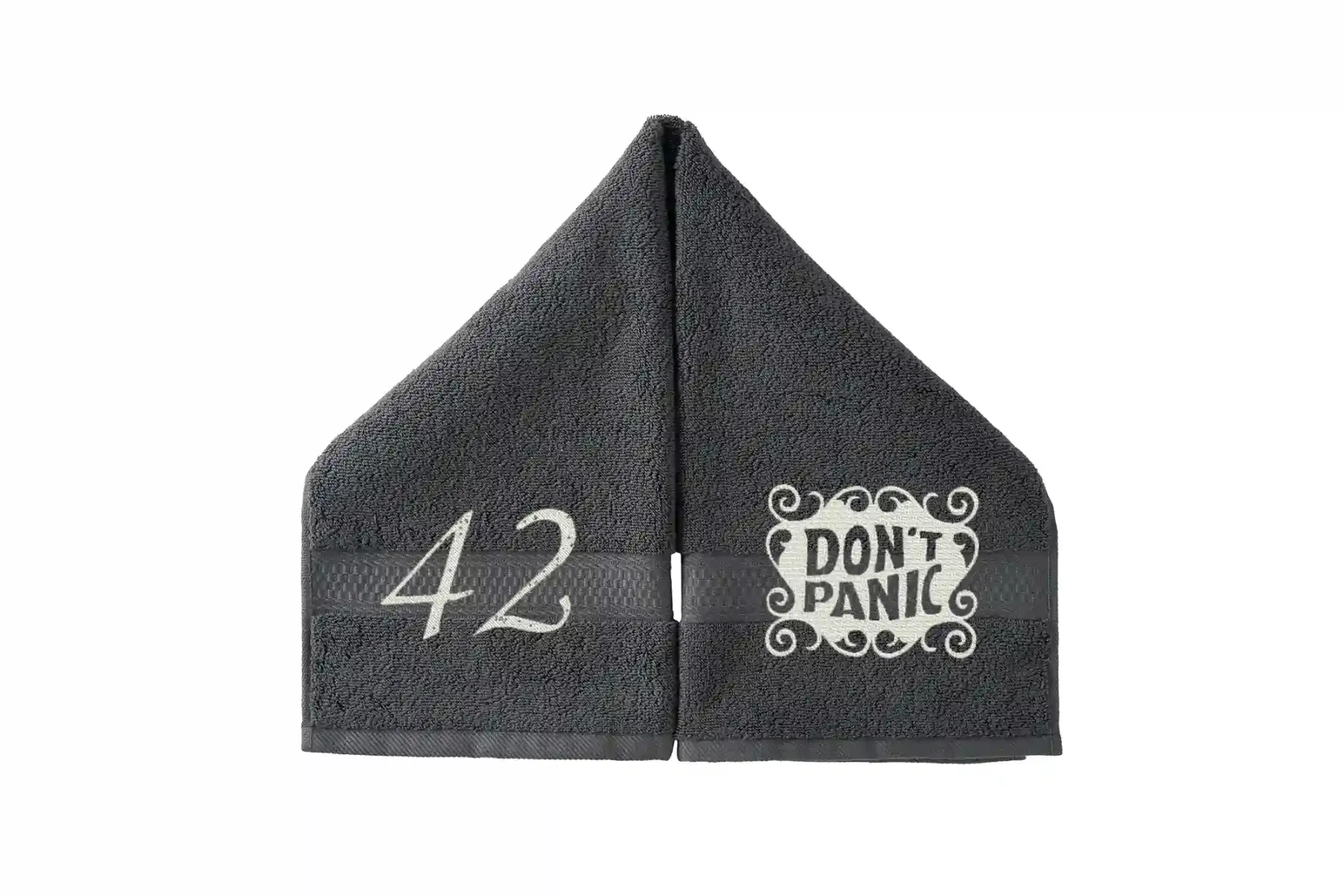 DON'T PANIC Embroidered Hand Towel
