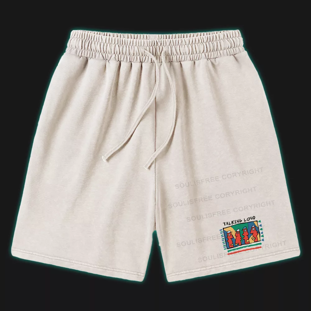 Talking Heads Silent Communication Washed Shorts
