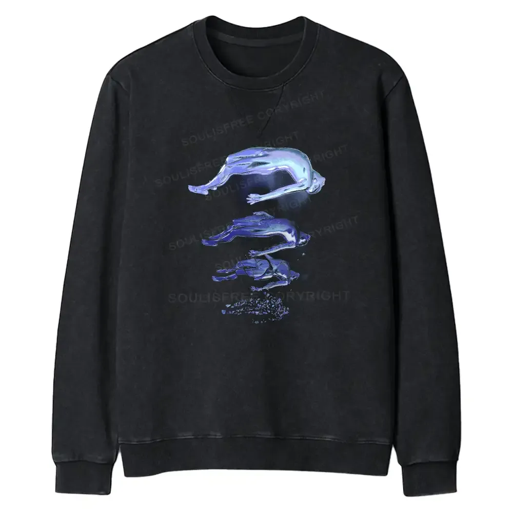 Designed The Escape Of Consciousness Regular Fit Washed Sweatshirt
