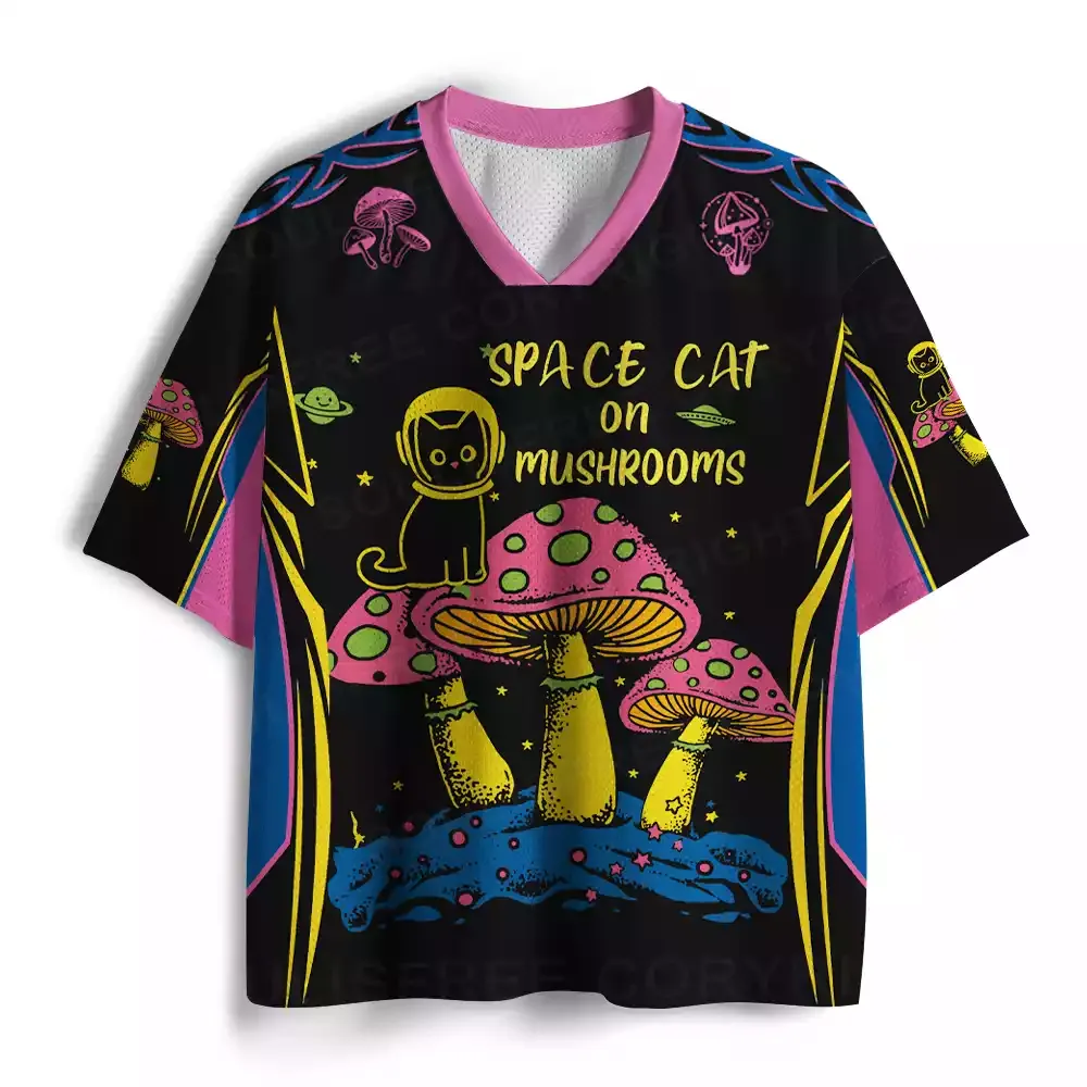 Space Cat Mushroom Mesh Jersey