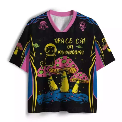 Space Cat Mushroom Mesh Jersey